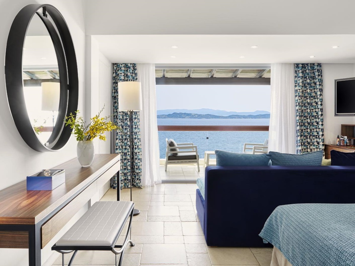 Junior suite living room at Eagles Palace resort in Halkidiki, Greece