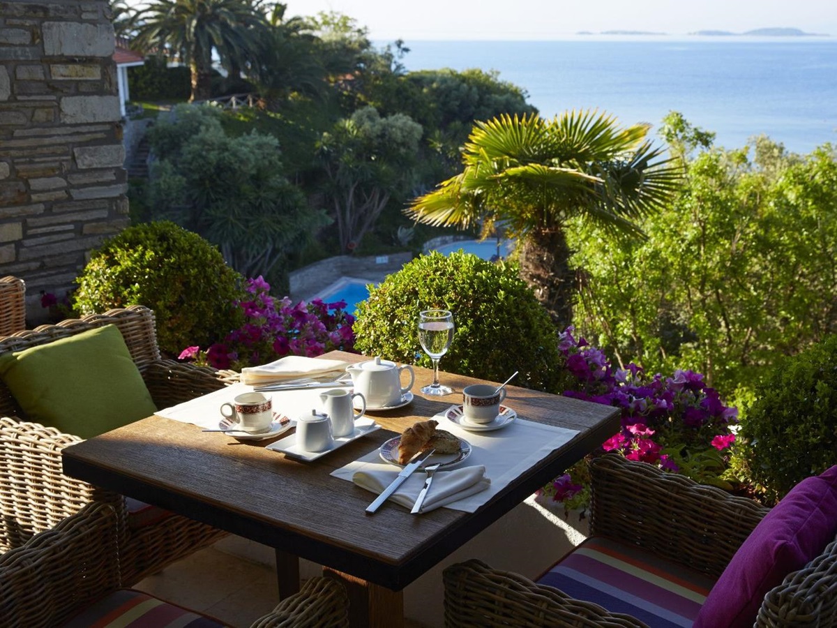 Melathron dining table at Eagles Palace resort in Halkidiki, Greece