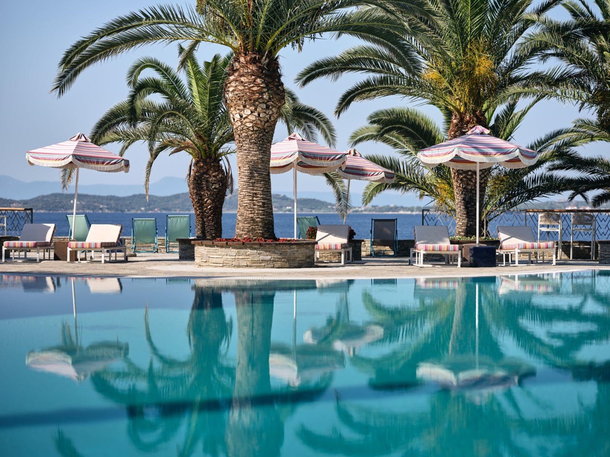 Outdoor pool at Eagles Palace resort in Halkidiki, Greece