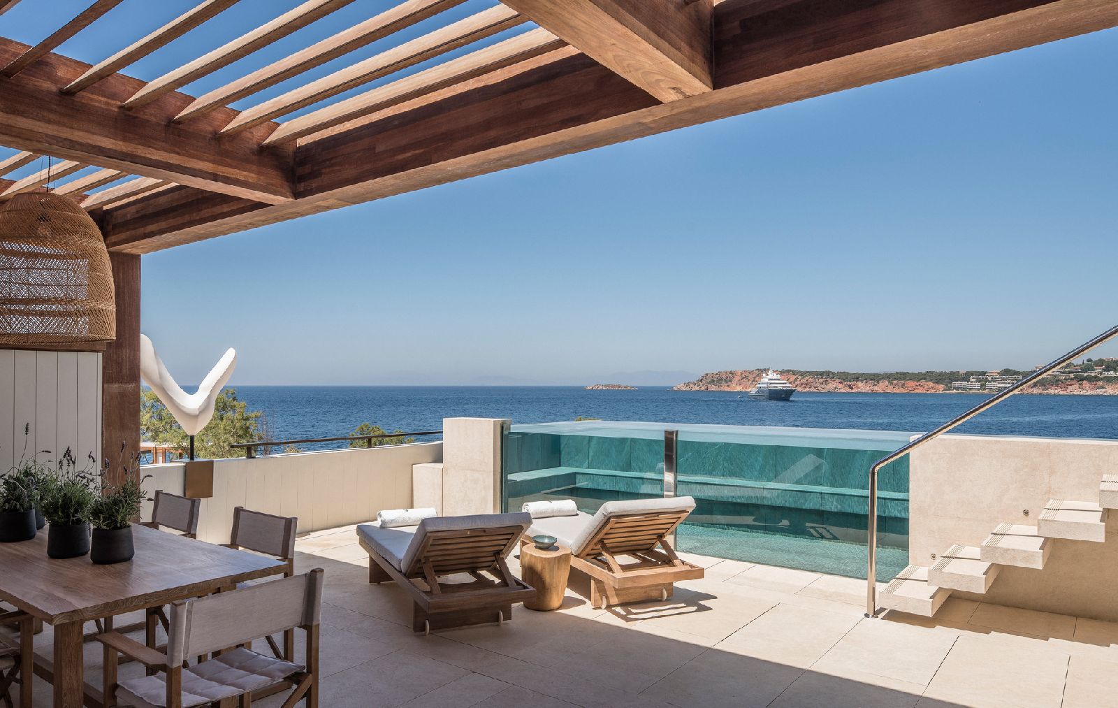 Nafsika sea view terrace at the Four Seasons Astir Palace Athens Greece