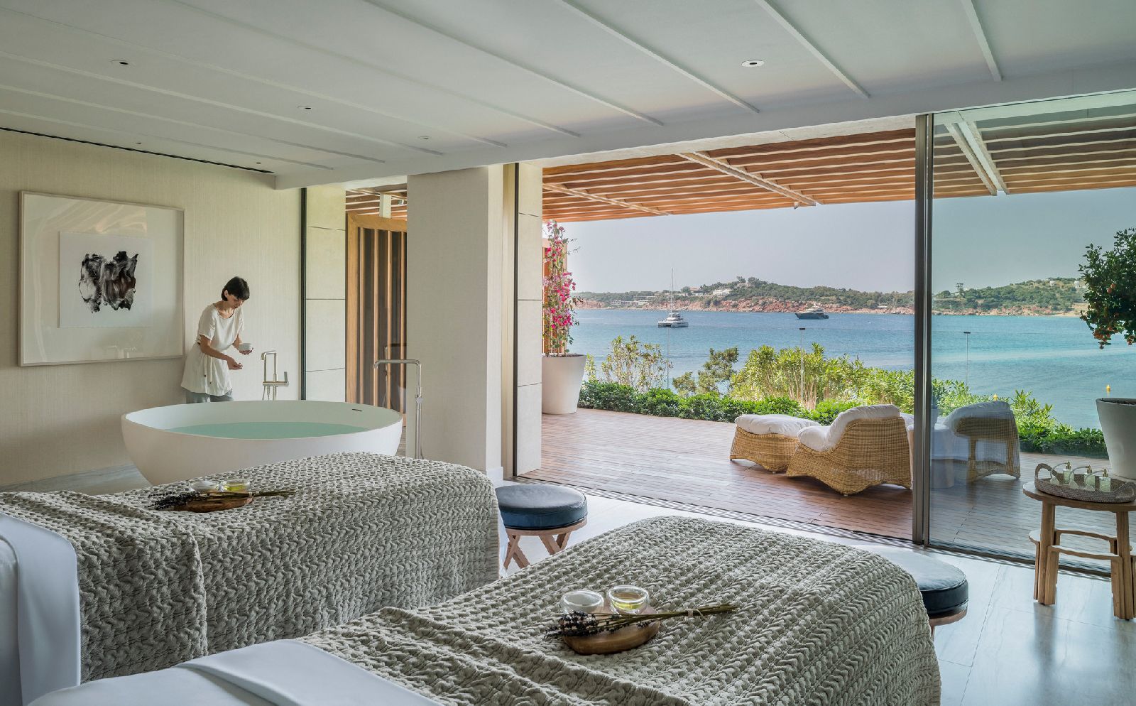 Sea view spa treatment rooms at the Four Seasons Astir Palace Athens