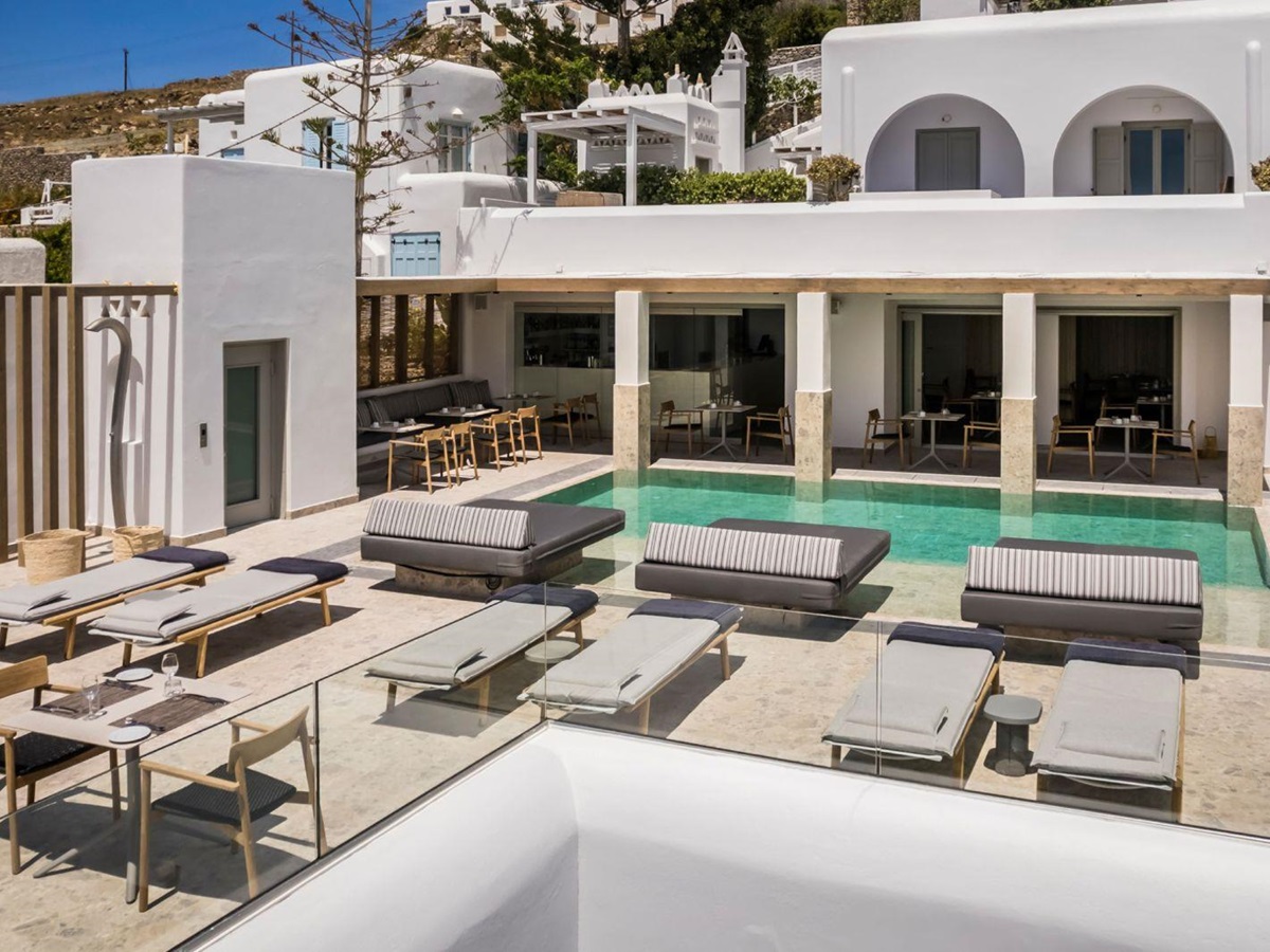 Pool area at Grace Mykonos