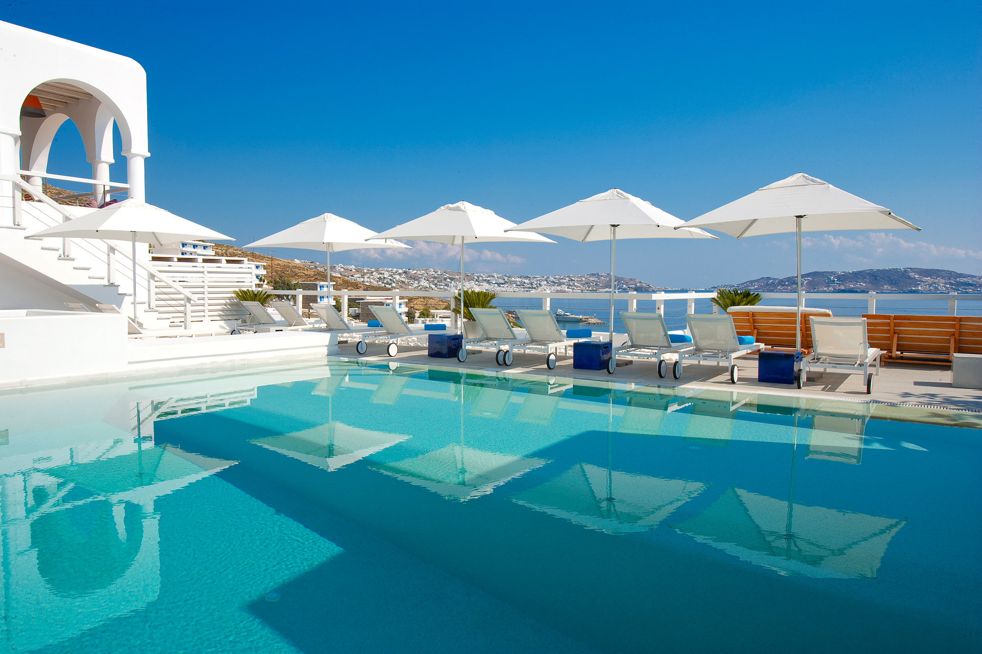 The swimming pool of Grace Mykonos, Greece