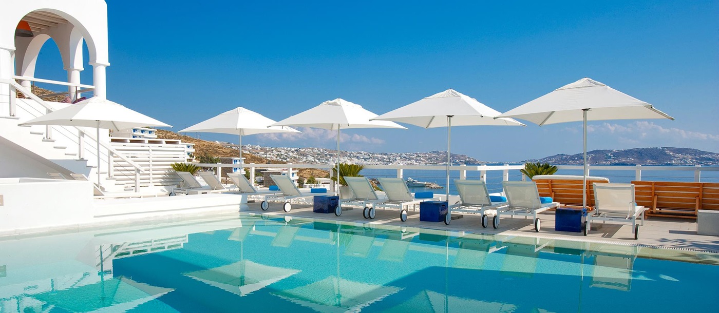 The swimming pool of Grace Mykonos, Greece