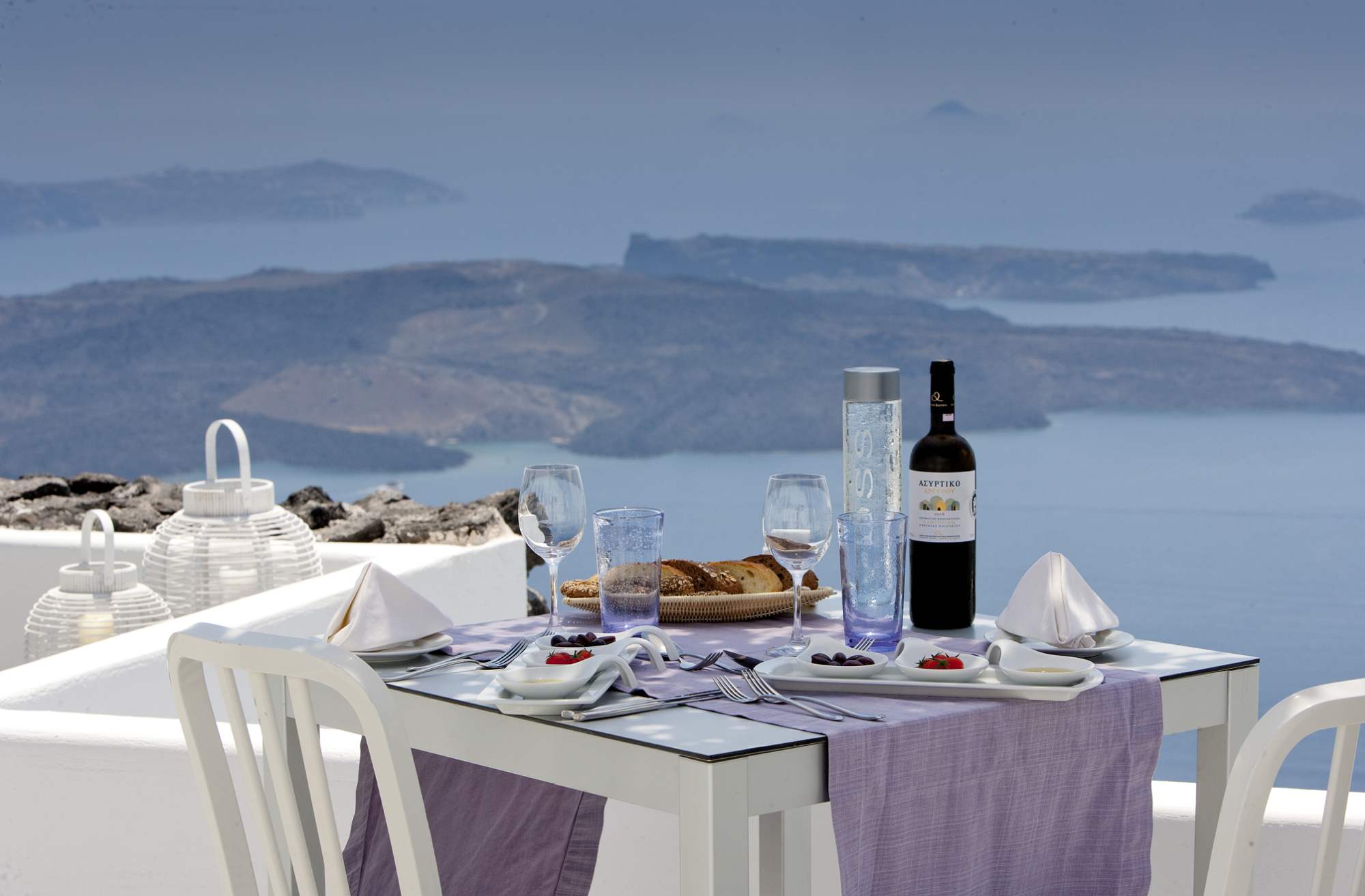 Table with a view at Grace Santorini