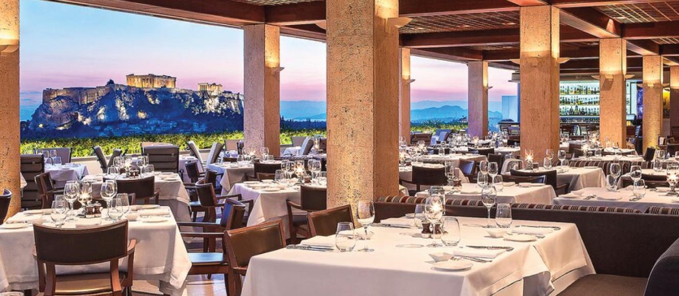 Rooftop restaurant at Grand Bretagne in Greece