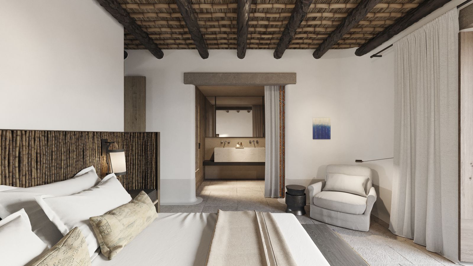 Interior of a villa at Kalesma Mykonos