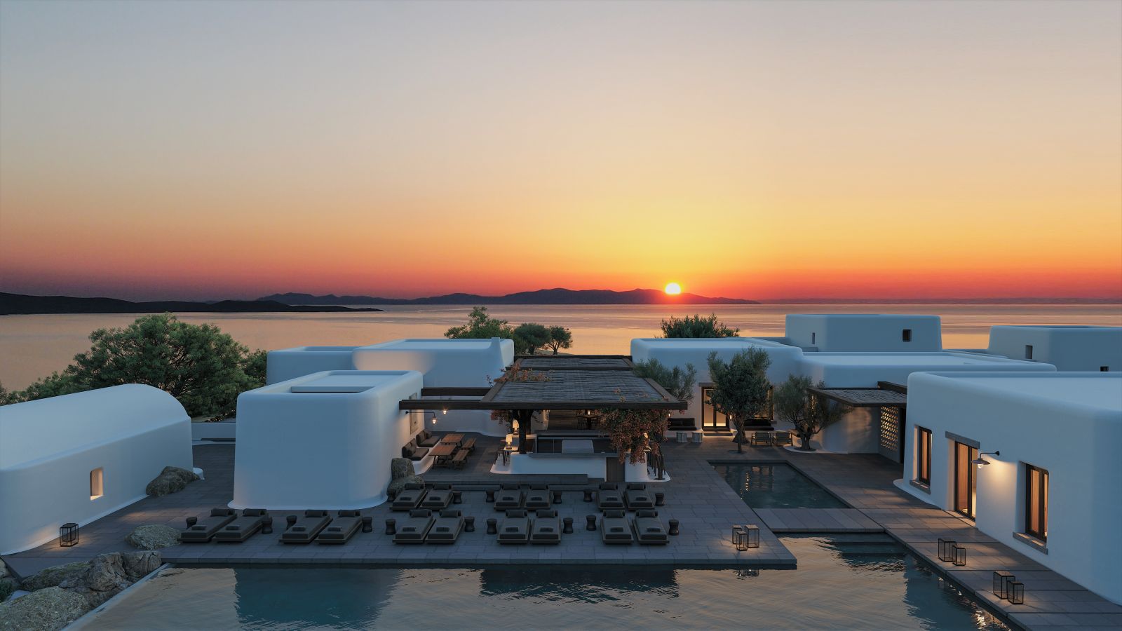 Sunset over Kalesma Mykonos