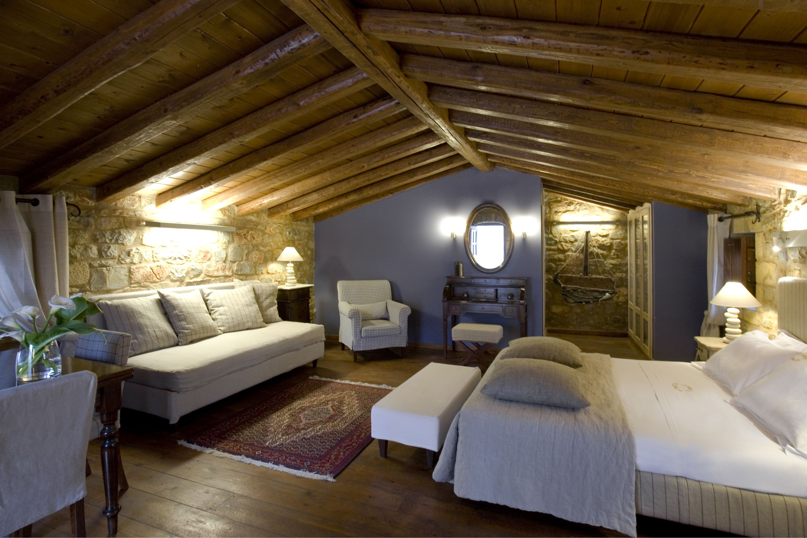 Interiors of a loft at Kyrimai, Greece