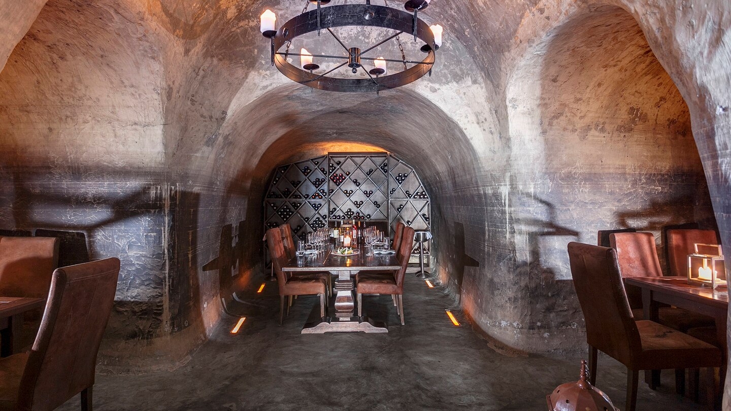Cave dining at Mystique in Santorini Greece