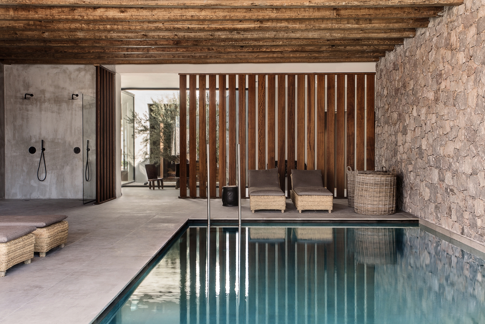Indoor pool at the spa of luxury hotel OKU Kos in Greece