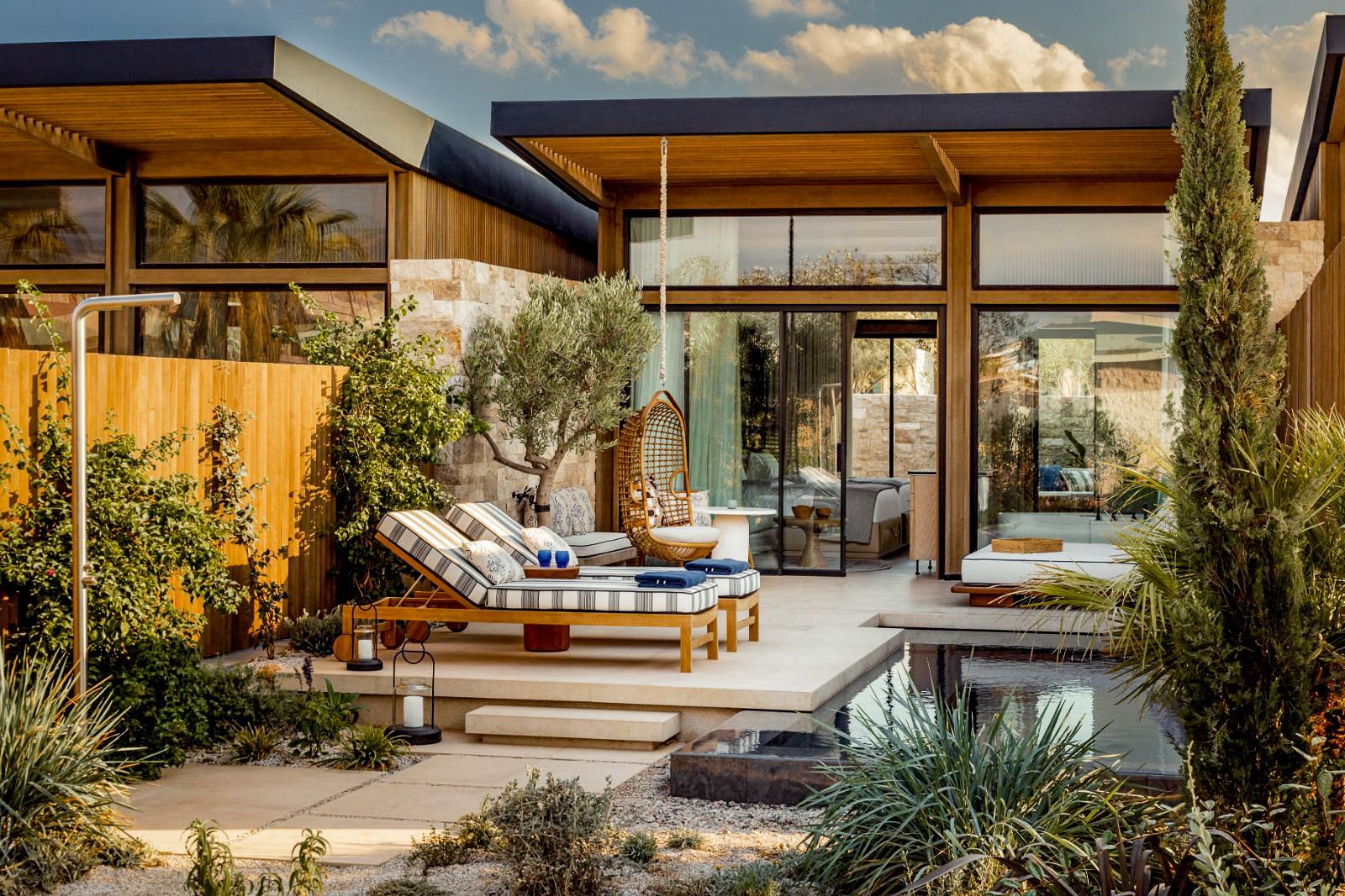 Exterior view of  a guest bungalow at One&Only Aesthesis in Athens