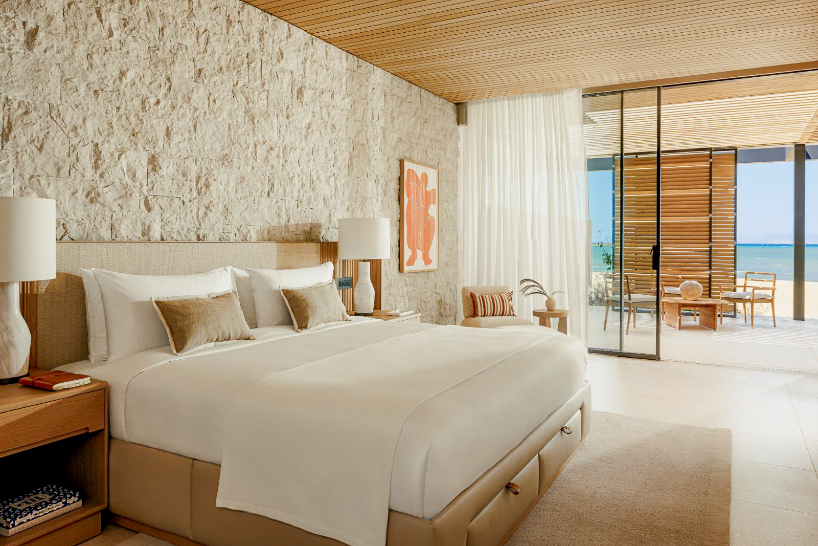 Topos Residence bedroom at One&Only Aesthesis in Greece