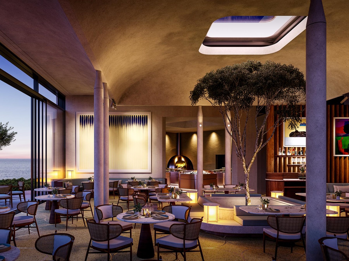 Atria Restaurant with sea views at One&Only Kea Island in Greece