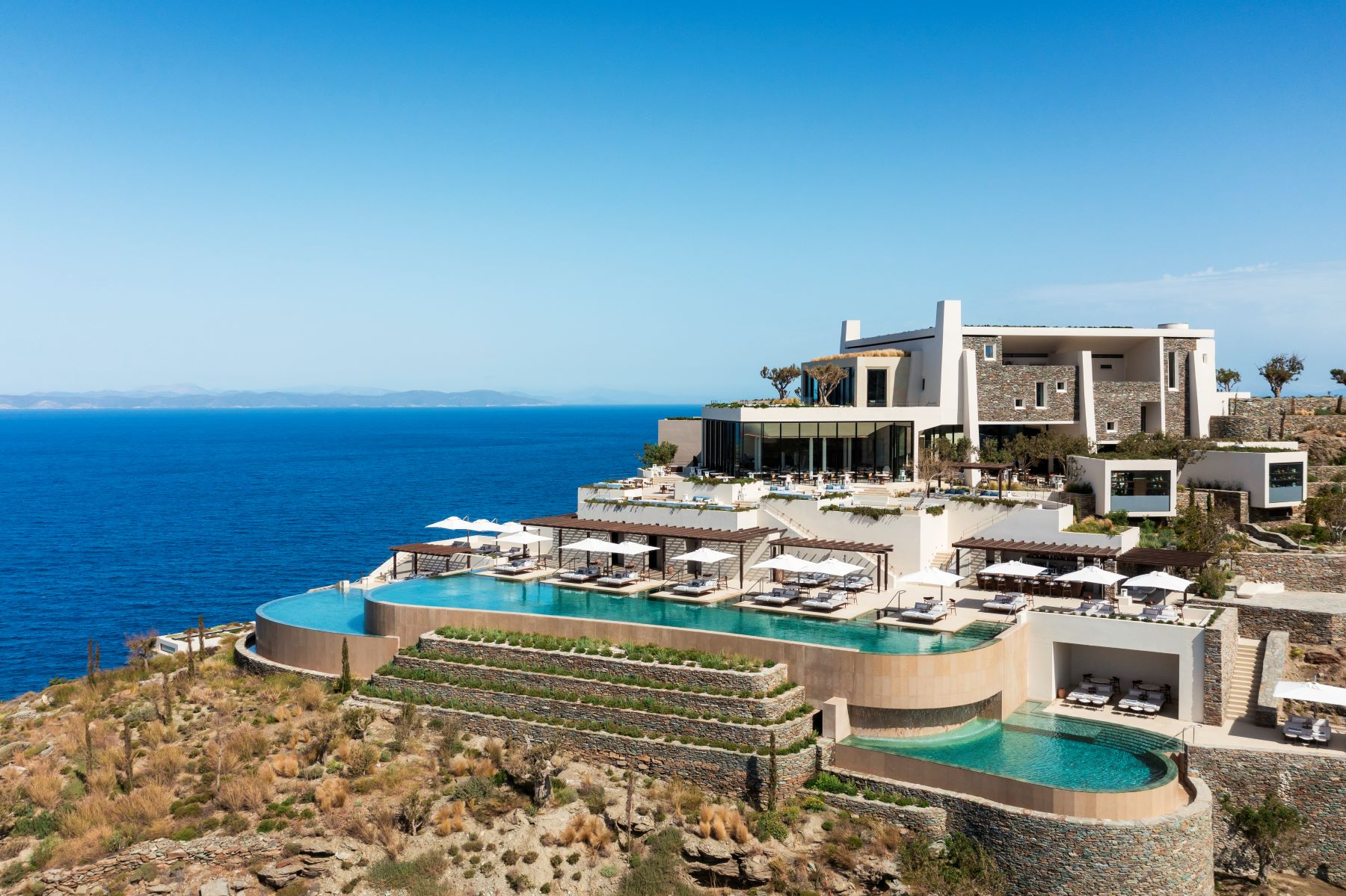 Exterior view of One&Only Kéa Island in Greece