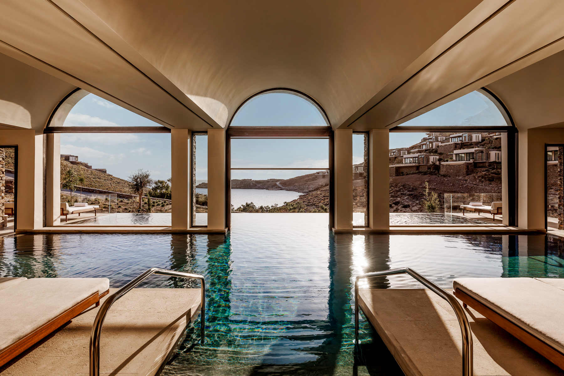 Wellness spa swimming pool at One&Only Kea Island in Greece