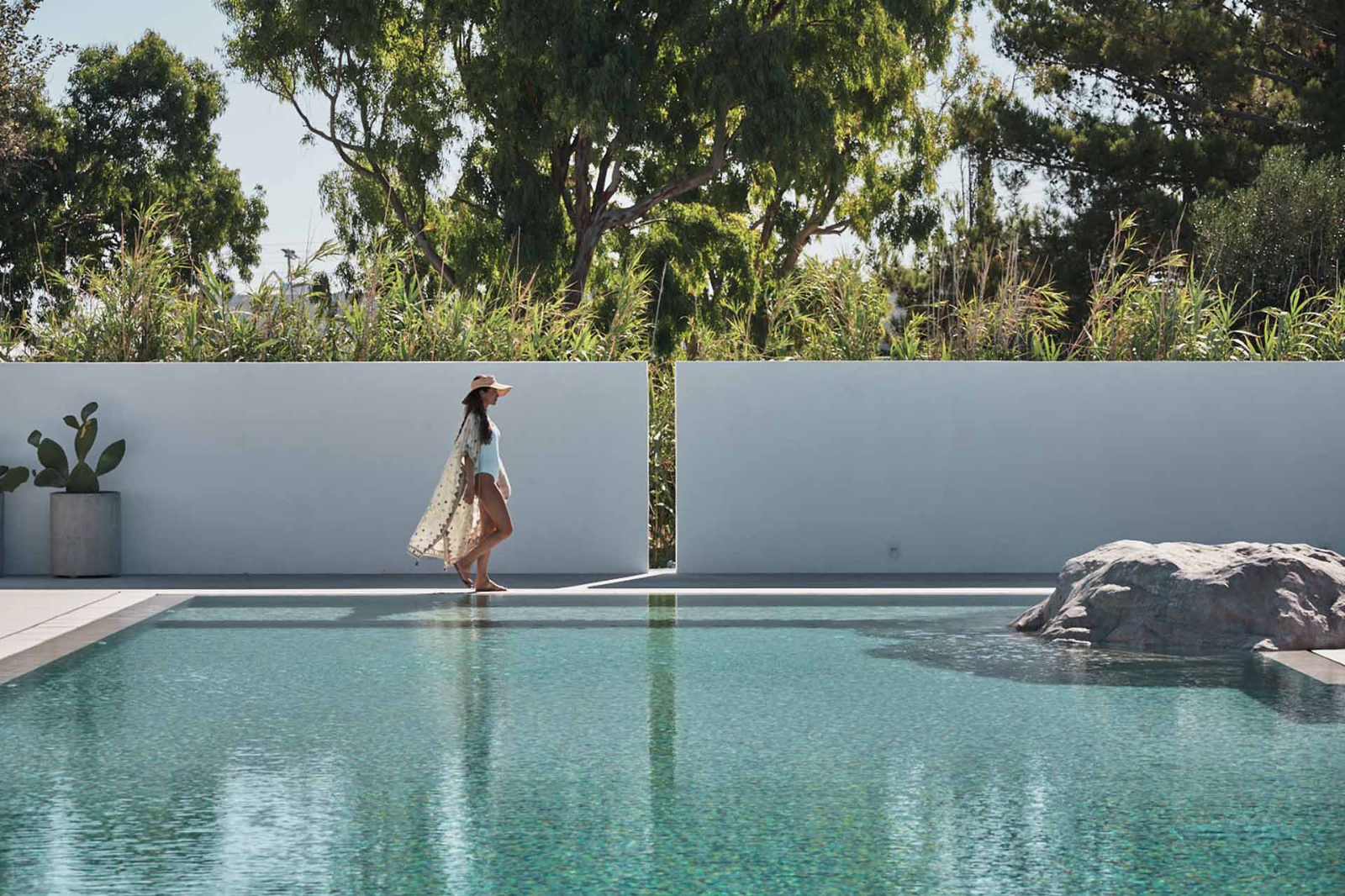 The swimming pool at Parilio Hotel Paros