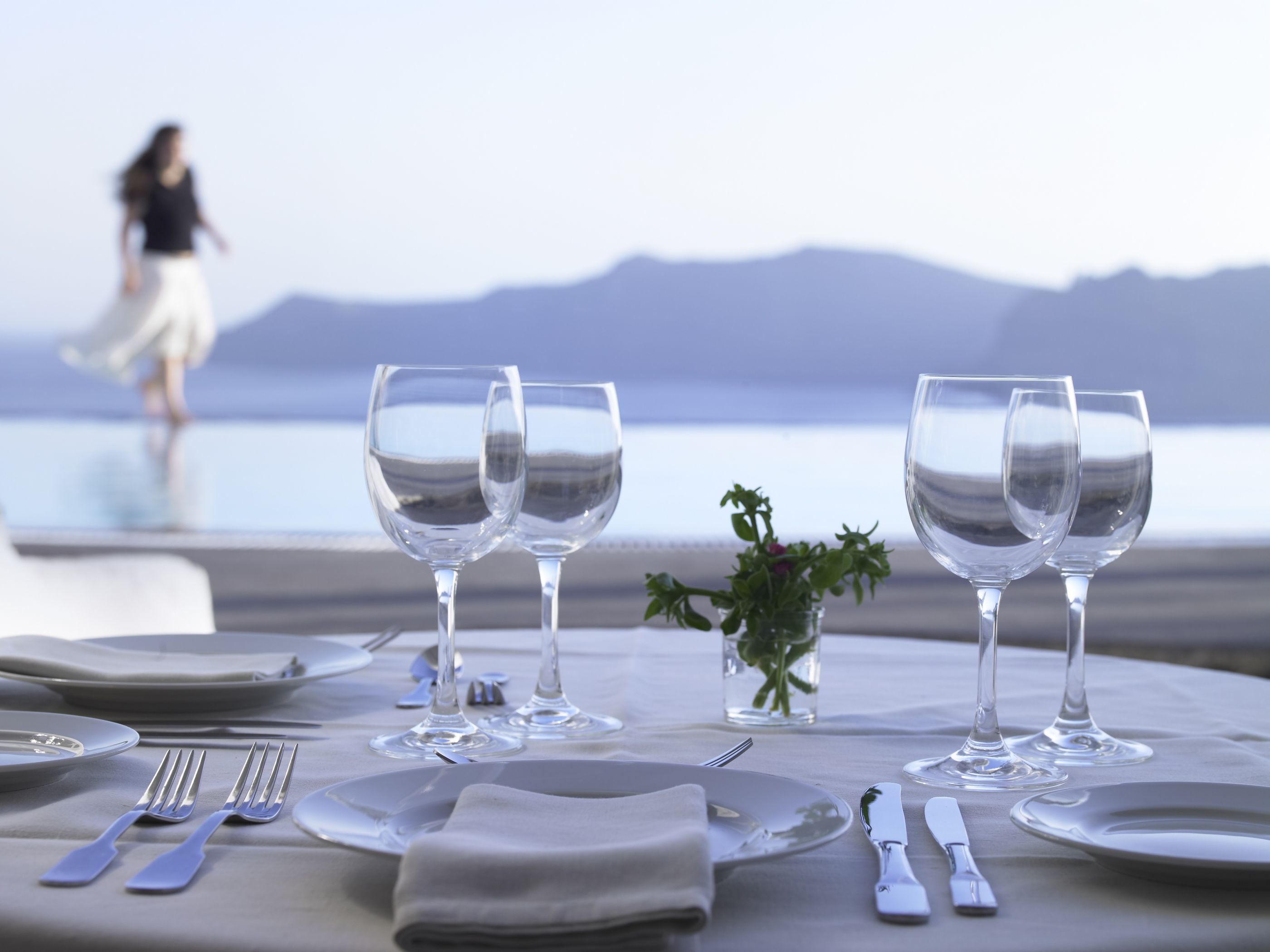Dinner setting at Perivolas Traditional Houses, Greece