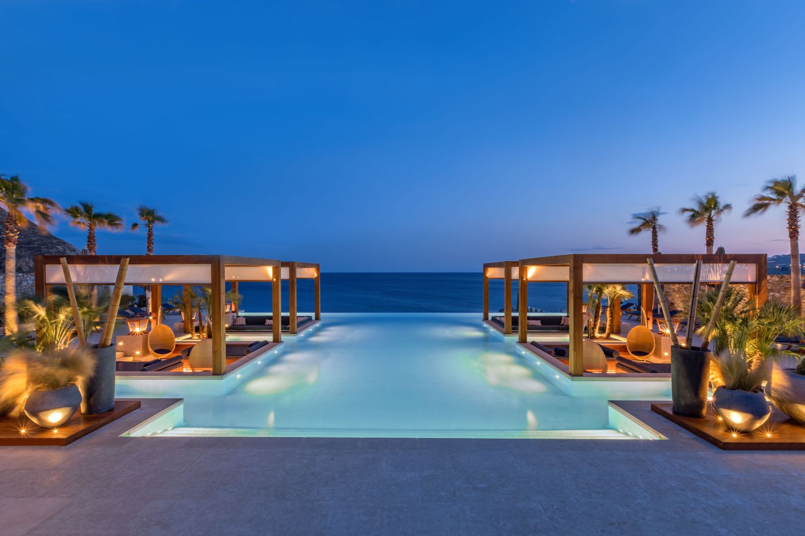 Oasis swimming pool at the Santa Marina Resort and Villas in Mykonos Greece