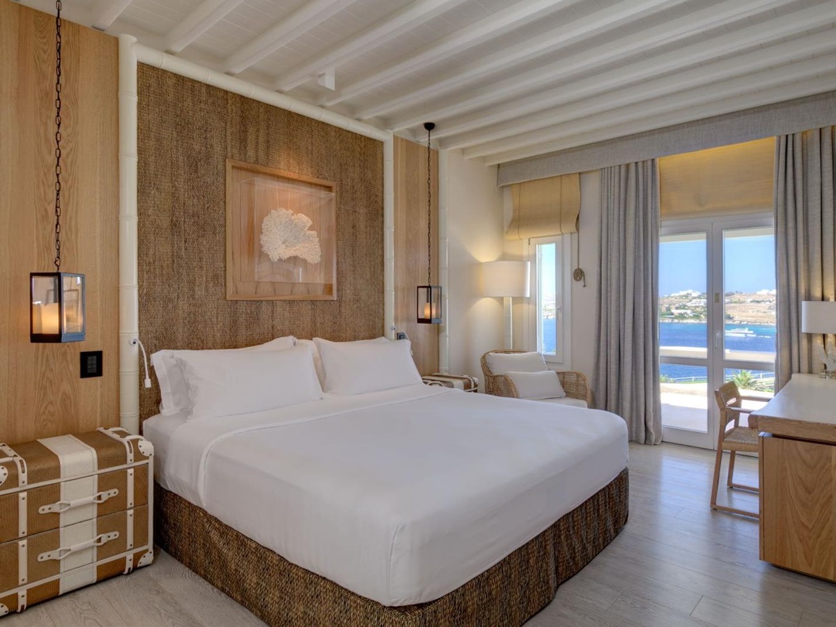 Superior sea view room at the Santa Marina Resort and Villas in Mykonos Greece