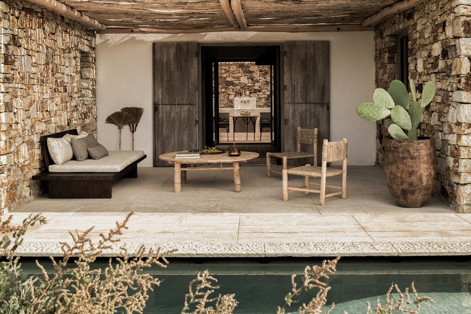 Private pool terrace at The Rooster Antiparos