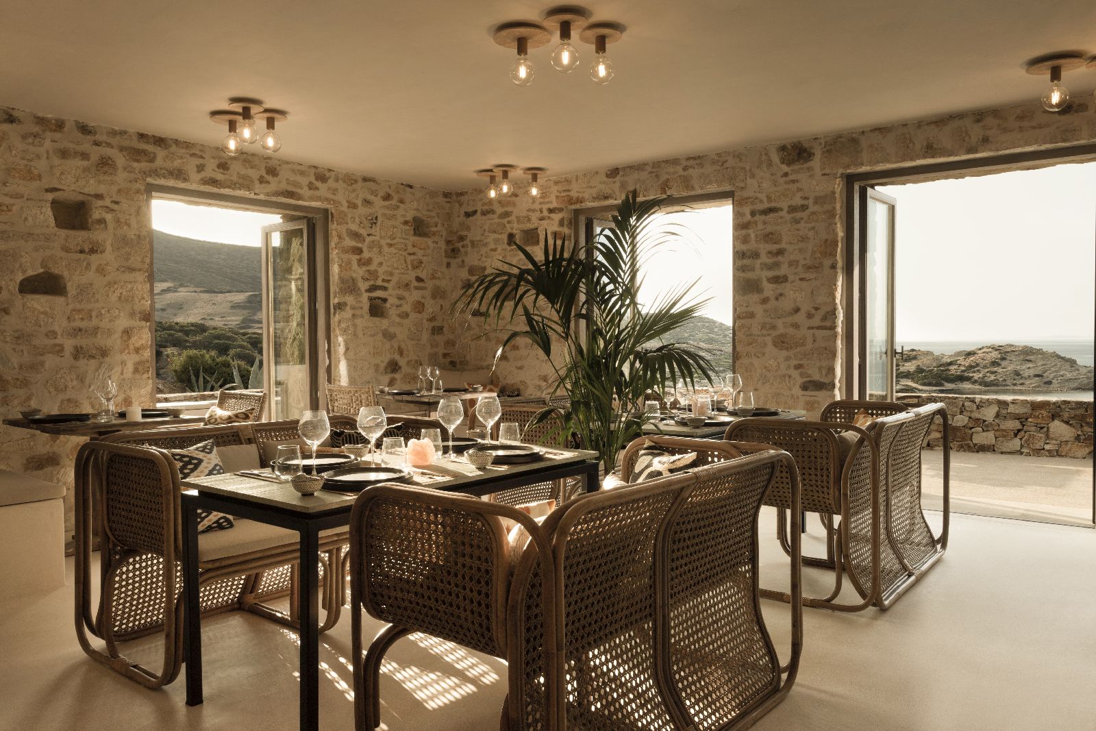The restaurant at The Rooster Antiparos