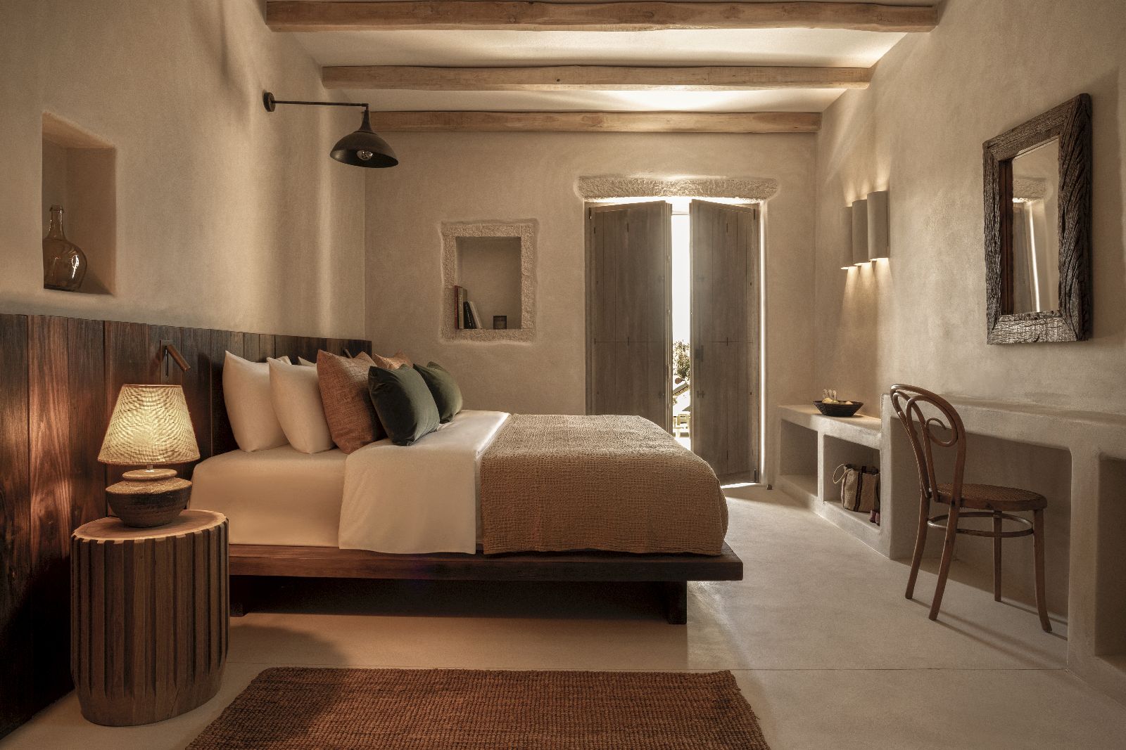 Bedroom of a Sea View Villa at The Rooster Antiparos