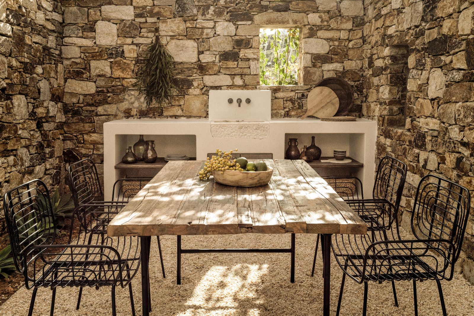Courtyard of the villa at The Rooster Antiparos