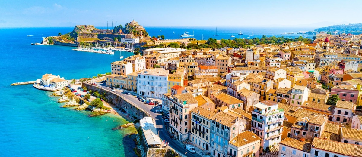 A panoramic view of Corfu Town, Greece
