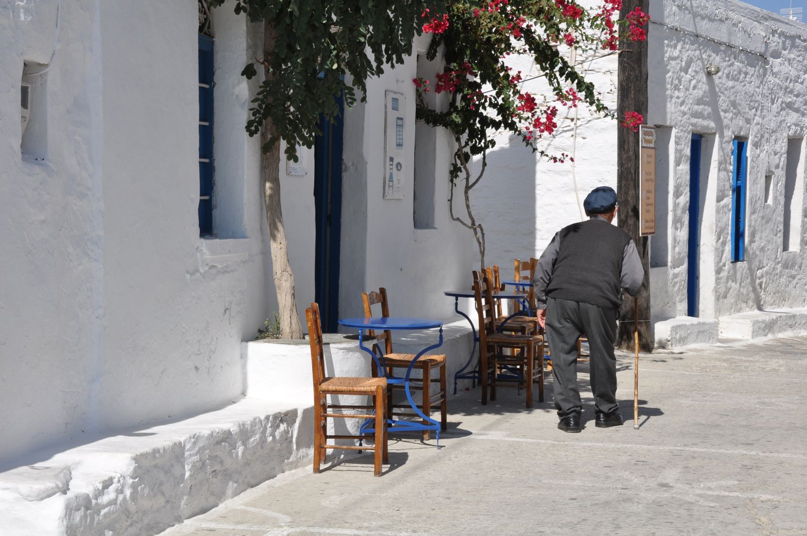Traditional village scene in the Greek islands