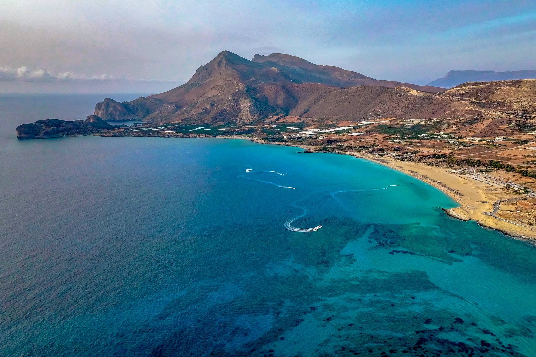 Aerial view of Falassarna Beach in Crete