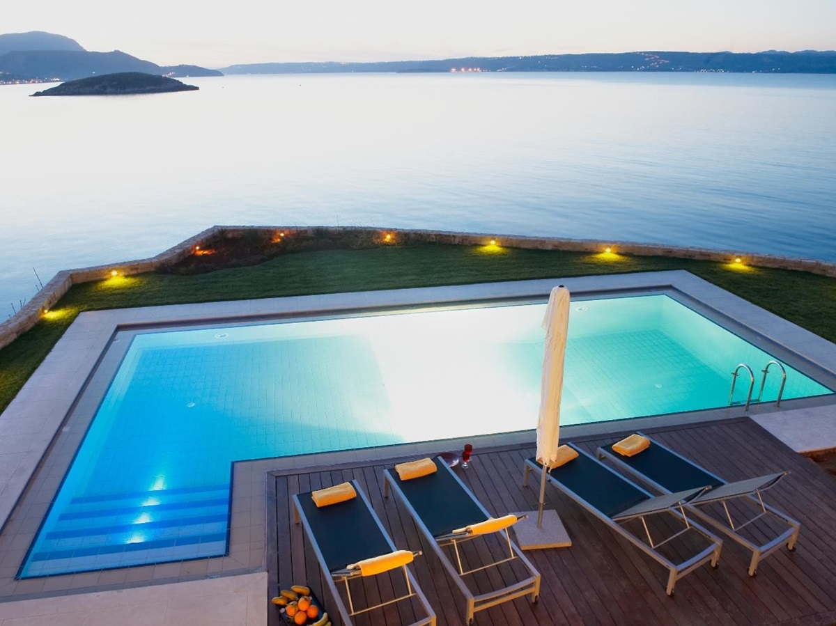The pool and view at Almyra Residence