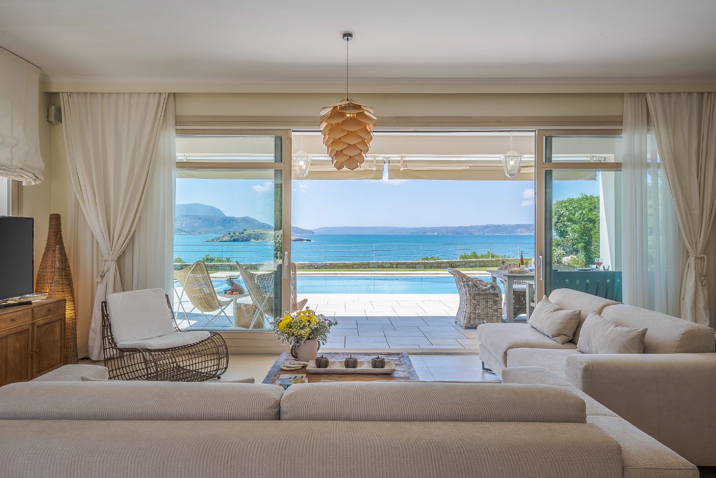 Living room at Villa Ammos