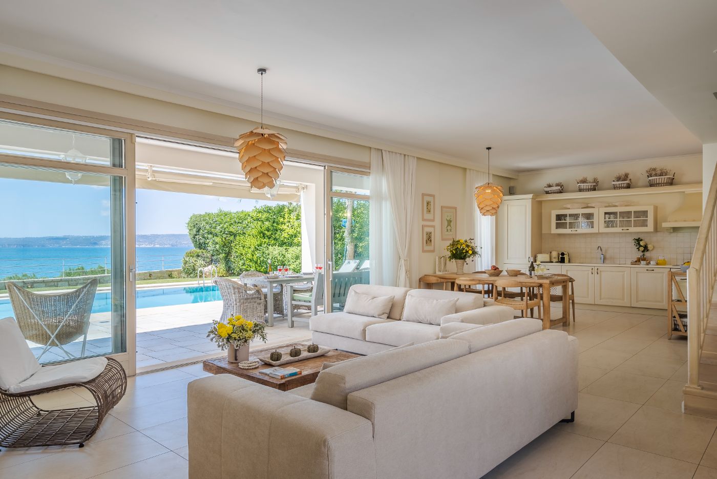 Living room at Villa Ammos
