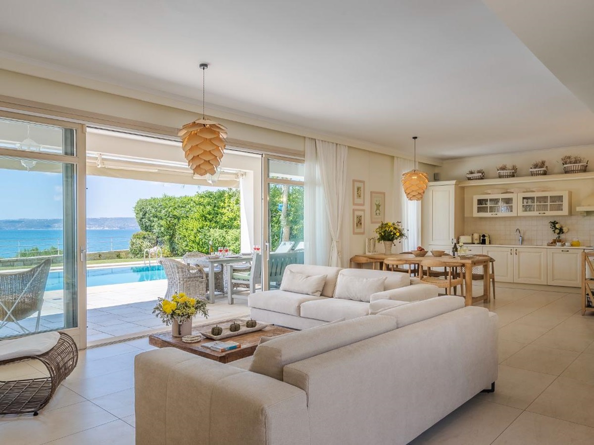 Living room at Villa Ammos