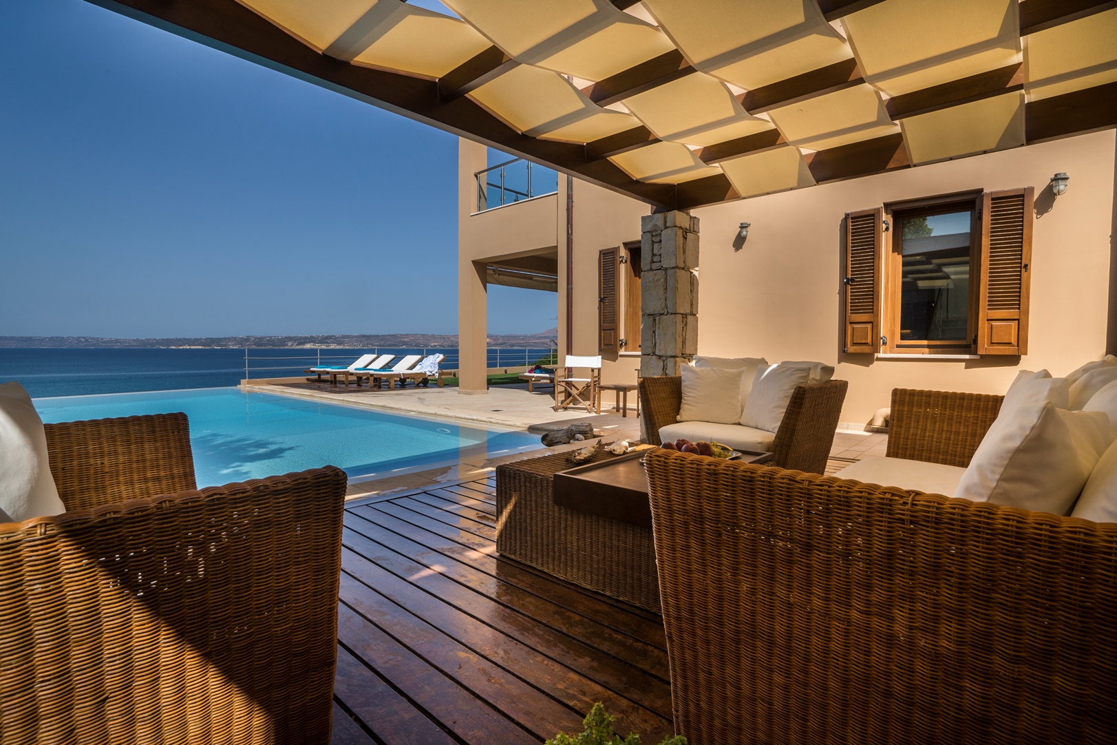 The terrace at Villa Anemos
