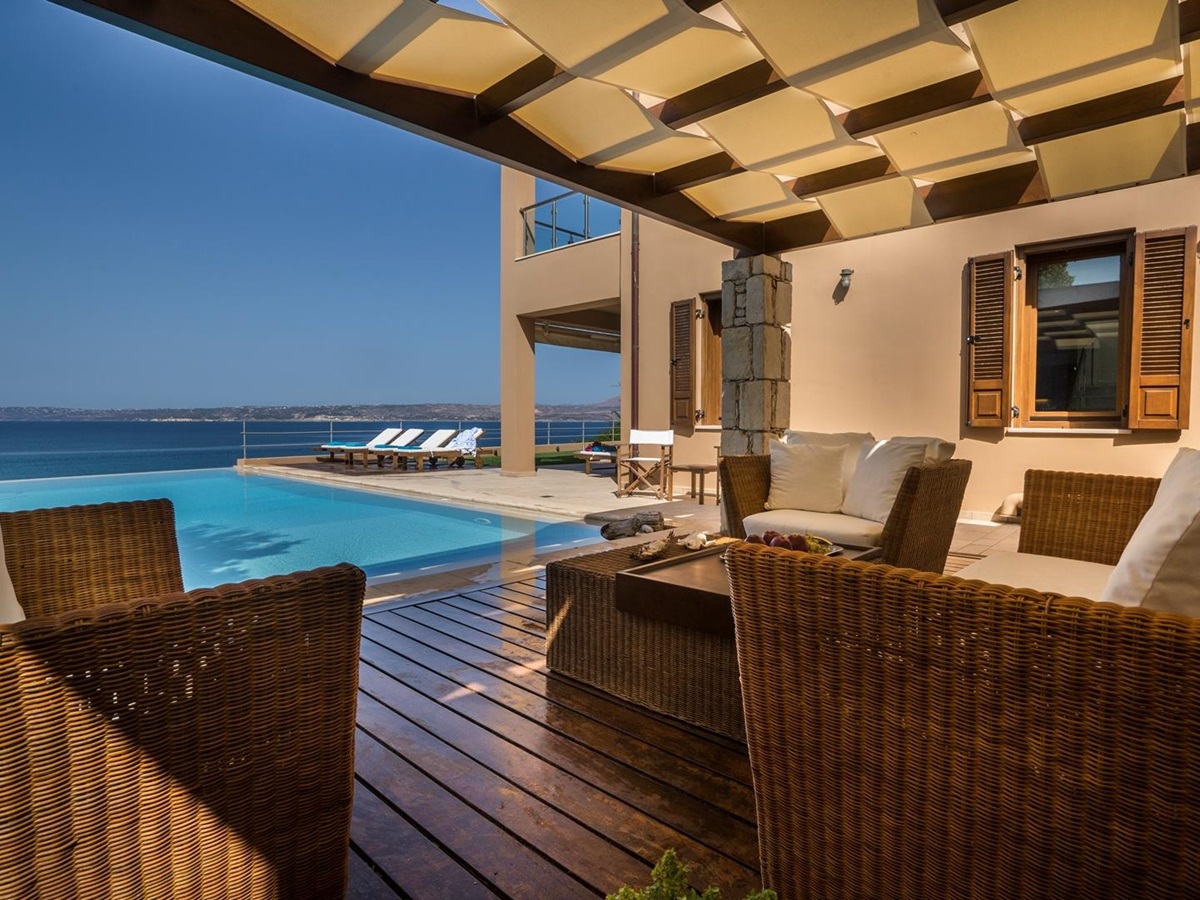 The terrace at Villa Anemos