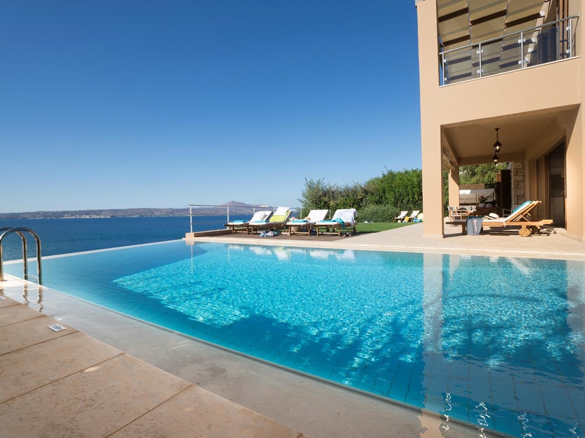 Pool andview to islands at Villa Anemos