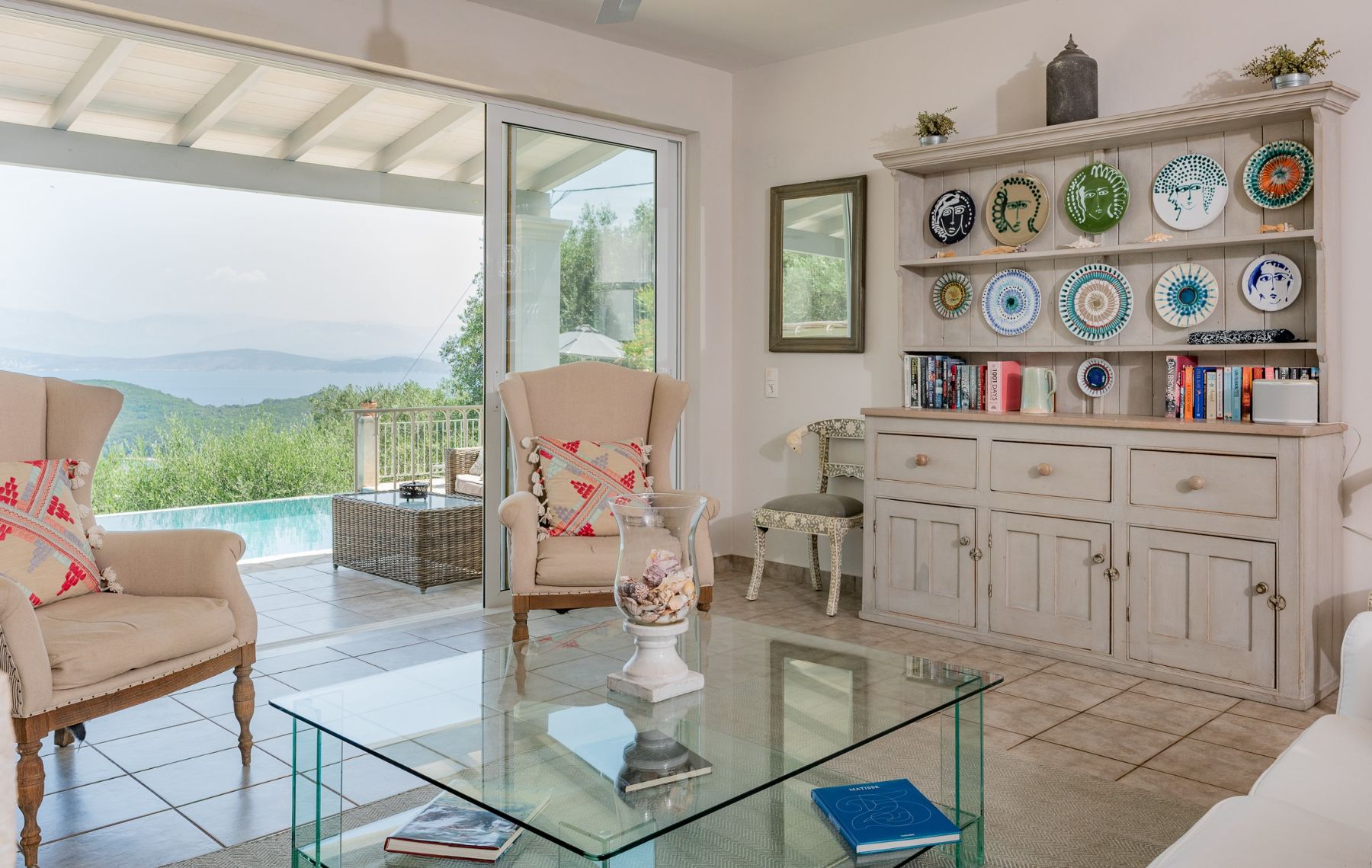 Living room at Eremitis, Corfu