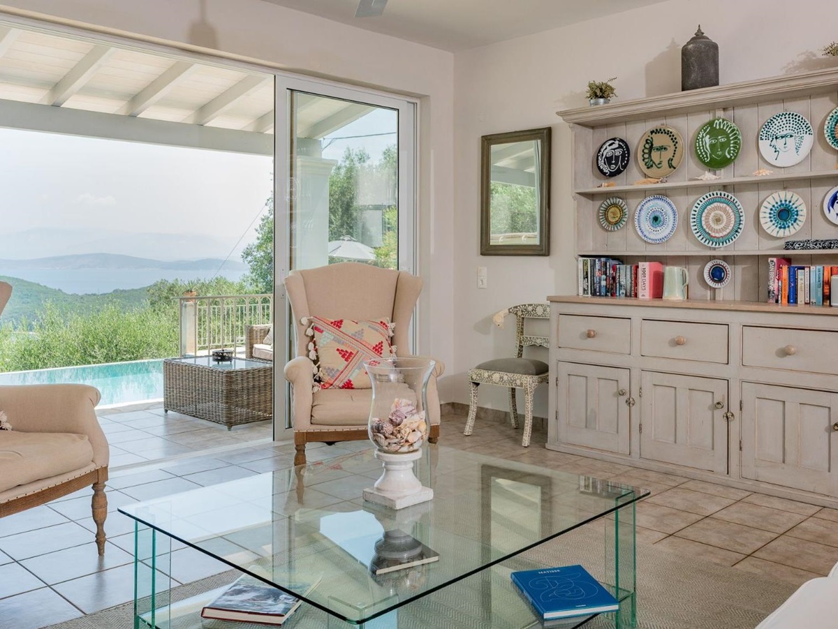 Living room at Eremitis, Corfu