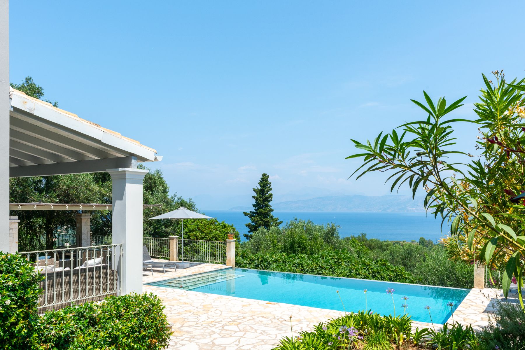 Pool and sea view at Eremitis, Corfu