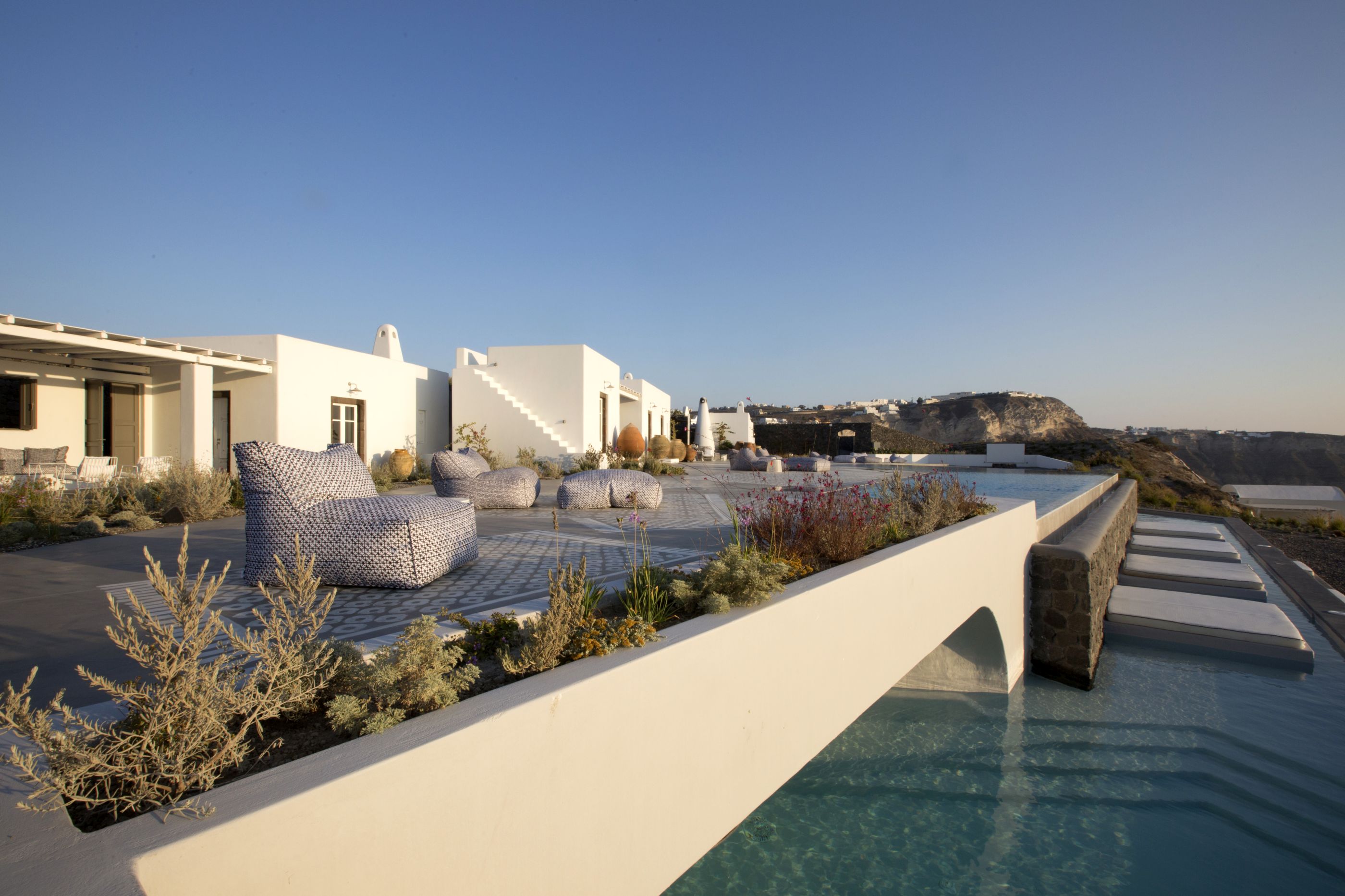 The exteriors of Erosantorini, Greece