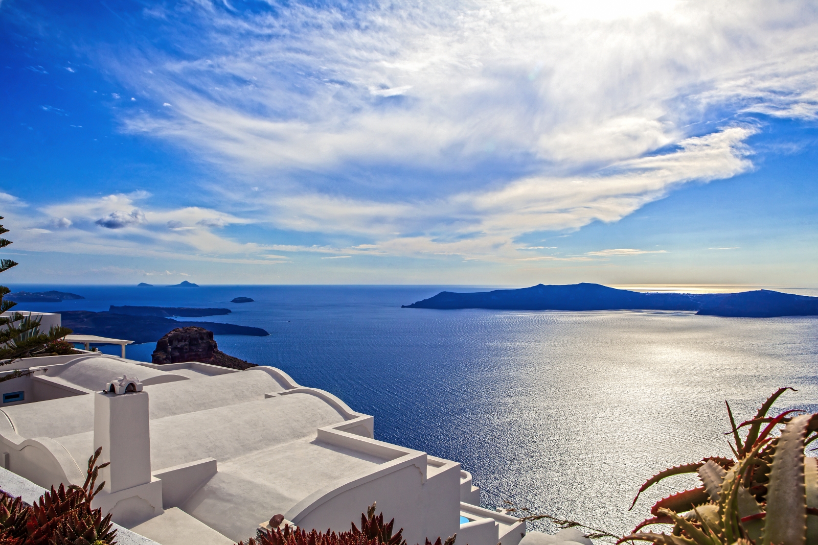 Sea view at Erossea on Santorini, Greece