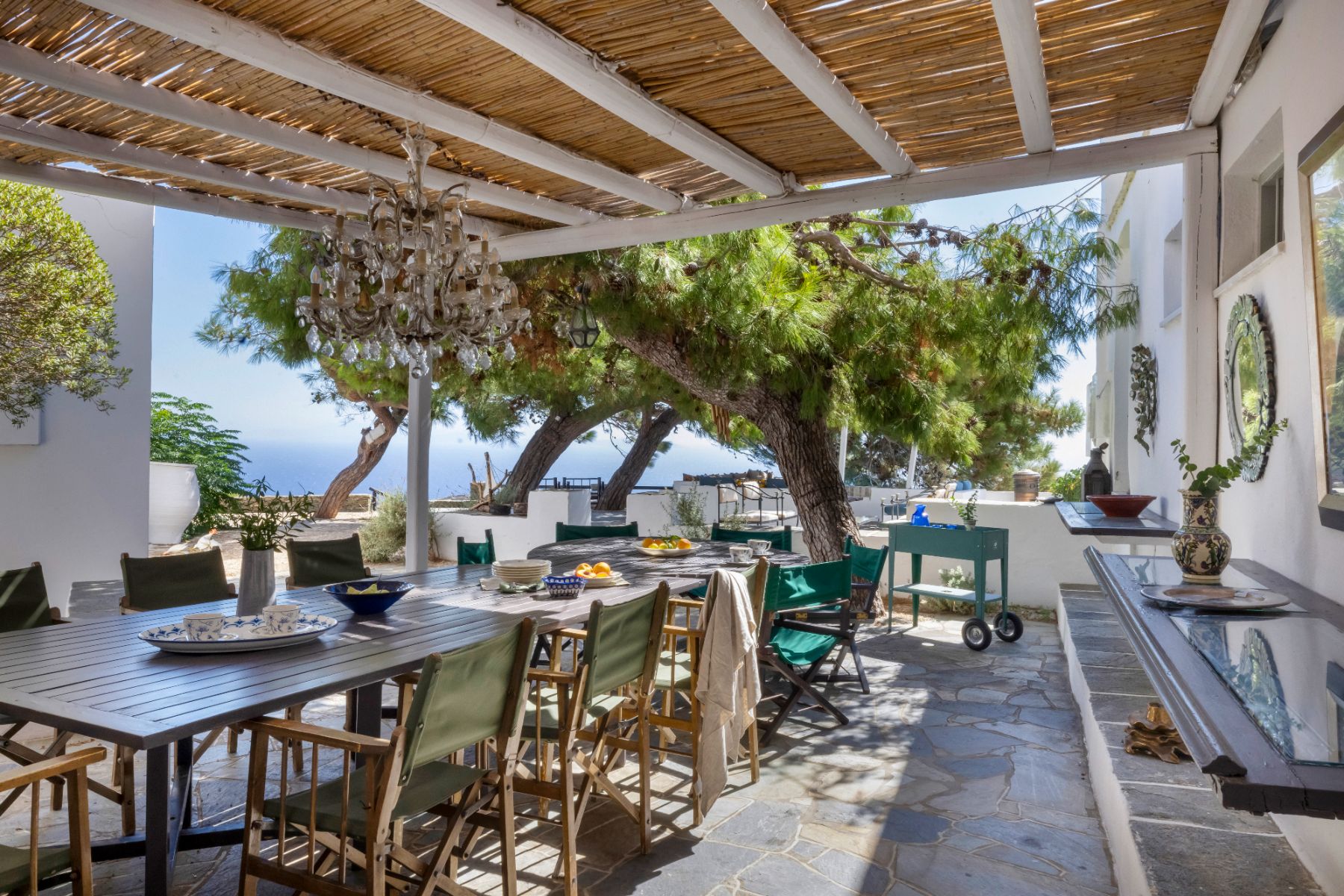 Dining terrace at Exambella, Sifnos