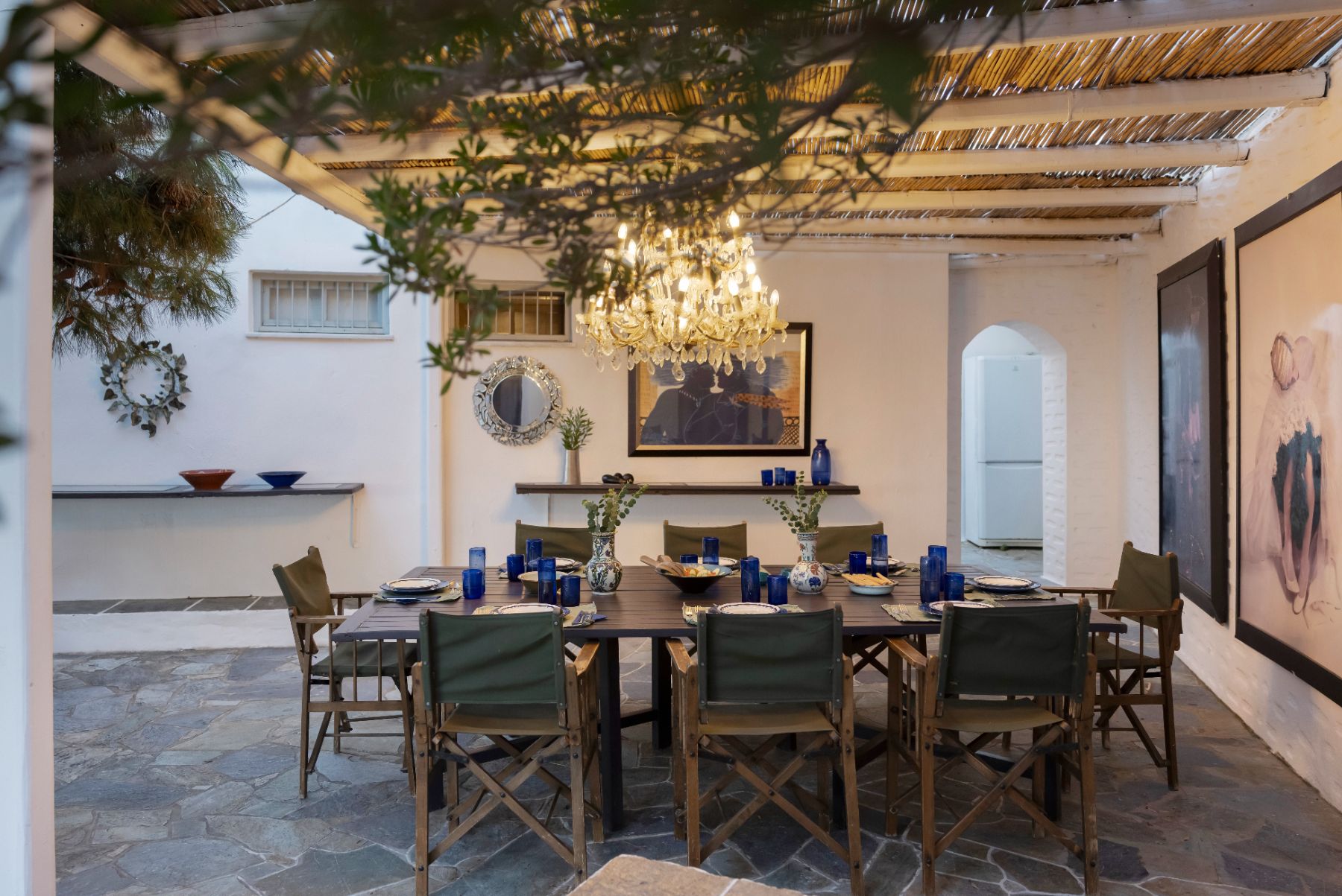 Outdoor dining at Exambella, Sifnos