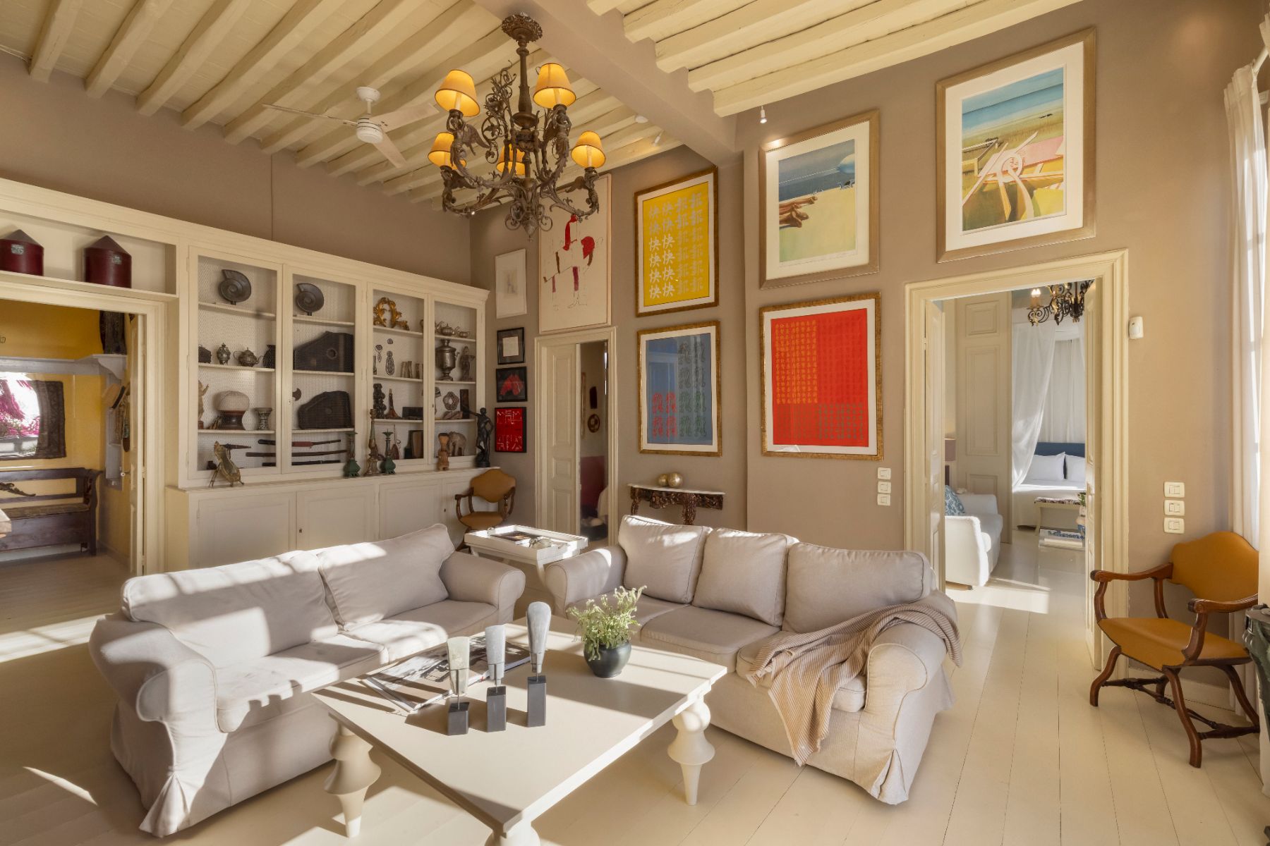 Living room at Exambella, Sifnos