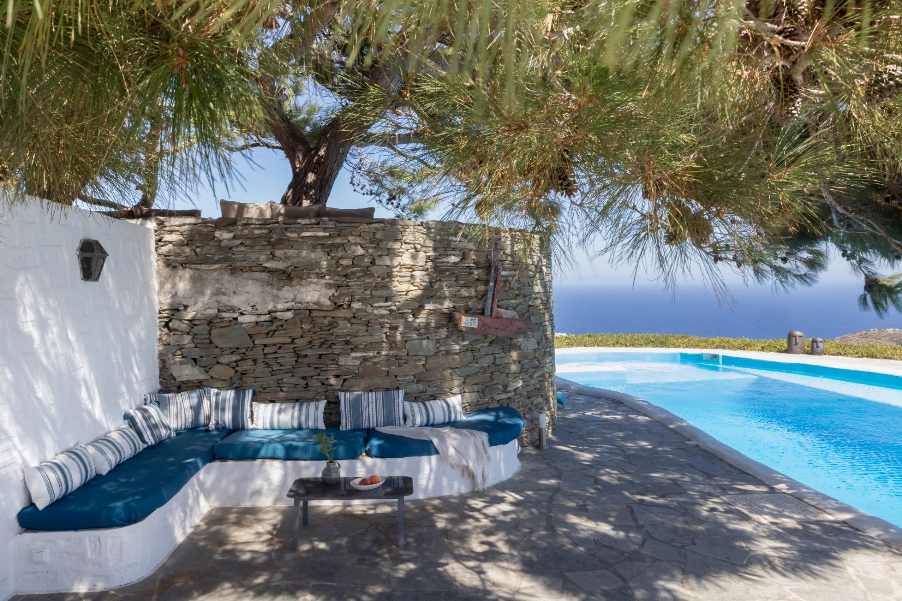 Pool seating at Exambella, Sifnos