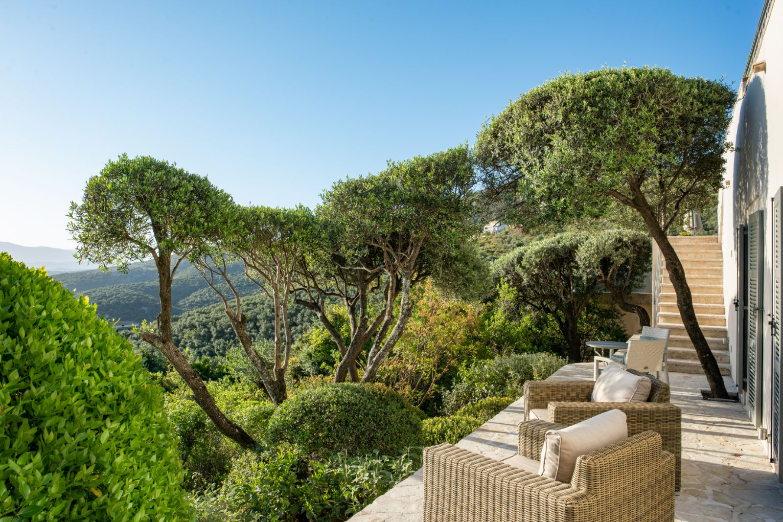 Outdoor Seating View at Kalamaki Bay in Corfu