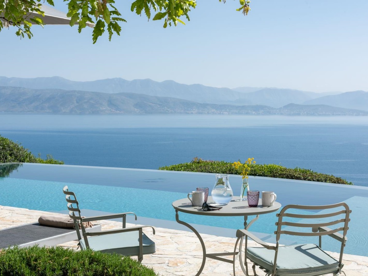 Pool View at Kalamaki Bay in Corfu