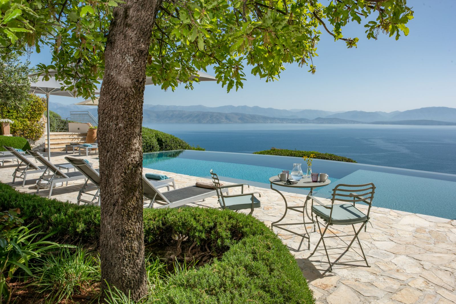 Poolside at Kalamaki Bay in Corfu